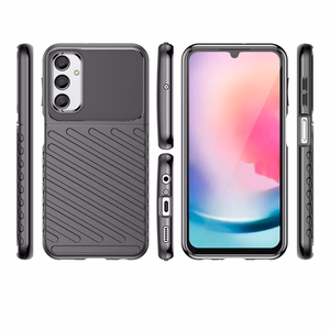 Thunder Case viedtālruņa apvalks Samsung Galaxy A24 4G silikona bruņu apvalks melns