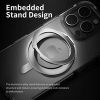 Rock Rotating Stand Crystal Series Magnētiskais Iphone 16 Pro melns