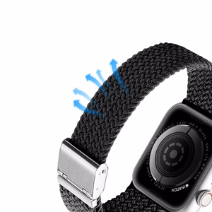 Dux Ducis siksniņa (Mixture II versija) siksniņa Apple Watch Ultra, SE, 9, 8, 7, 6, 5, 4, 3, 2, 1 (49, 45, 44, 42 mm) pīta josla aproce melns