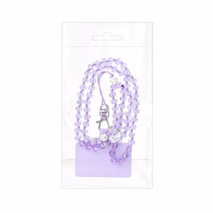 CRYSTAL DIAMOND tālruņa siksniņa, tālruņa piekariņš / auklas garums 74 cm (37 cm cilpā) / uz kakla – violets