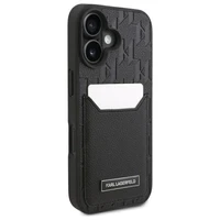 Karl Lagerfeld Kartes Slotu Monogramma iPhone 16 Viedtālruņa Apvalks - Melns