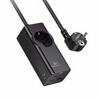 Pagarinātājs 2 m Hoco 1 ligzda + USB A + 3 x USB C QC3.0 PD 3A 67W NS9 melna
