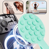 Silikona piesūcošs telefona turētājs magnētisks ar gredzenu MSH9 piparmētru