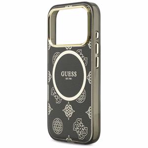 Guess IML Peony Dot MagSafe Maciņš for iPhone 17 Pro - melns