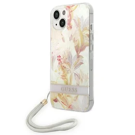 Guess GUOHCP14MHFLSU iPhone 14 Plus 6.7 "violets/violets cietais apvalks Ziedu siksna
