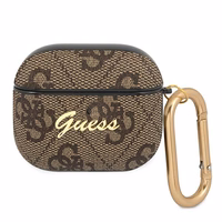 Guess GUA34GSMP AirPods 3 apvalks rozā/rozā 4G Script Metal Collection