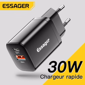 Lādētājs Essager Journey melns 30W (PD / QC3.0)