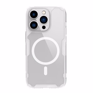 Nillkin Nature Pro magnētiskais bruņotais viedtālruņa apvalks ar MagSafe iPhone 15 Pro - balts