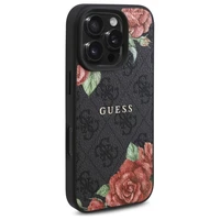 Guess GUHMP16LP4ROPEMCK iPhone 16 Pro 6.3" melns/melns cietais apvalks 4G Ziedu Druka Magnētiskais