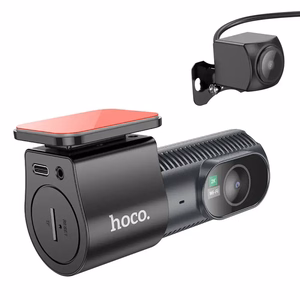 Auto kamera Hoco ar displeju 1,47" 2K + aizmugurējā kamera 720P/25fps DV8 melna