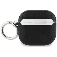 Austiņu apvalks AirPods 4 Karl Lagerfeld Monogram Karl & Choupette Head – melns