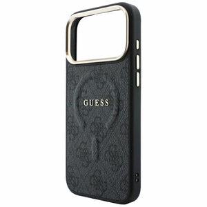 Guess Embossed 4G Classic MagSafe maciņš iPhone 17 Pro Max / 18 Pro Max, melns