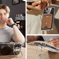 ESR Classic Hybrid Kickstand Halolock MagSafe Viedtālruņa apvalka komplekts + Aizsargstikls iPhone 16 Plus – caurspīdīgs