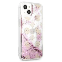 Guess GUHCP13SLGPEPI iPhone 13 mini 5.4" rozā/rozā cietais apvalks Peony Liquid Glitter