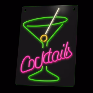 Neon PLEXI LED COCKTAILS rozā zaļš FPNE02X Forever Light