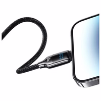 USAMS Kabelis USB-C uz Lightning 30W 1.2m Digital Display Zinc Alloy Fast Charging Data Cable HX Series SJ741USB02 (US-SJ741)