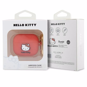 Hello Kitty silikona 3D Kitty galvas apvalks AirPods 3 - fuksijas