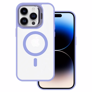 Tel Protect viedtālruņa apvalks ar statīvu Magsafe telefonam Iphone 11 gaiši violetais