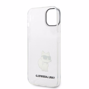 Karl Lagerfeld Ikonik Choupette viedtālruņa apvalks iPhone 14 Plus - caurspīdīgs