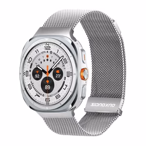 DUX DUCIS pulksteņa siksna MILANESE nerūsējošā tērauda magnētiskā 47 mm sudrabota