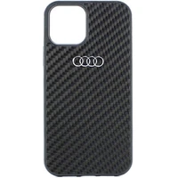 Audi oglekļa šķiedras iPhone 12/12 Pro 6.1" melns/melns cietais apvalks AU-TPUPCIP12P-R8/D2-BK