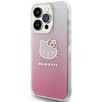 Hello Kitty IML gradienta elektrop kaķa galvas viedtālruņa apvalks iPhone 14 Pro - rozā