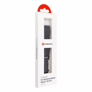 FORCELL F-DESIGN FS05 pulksteņa siksna SAMSUNG viedpulkstenim 20 mm melna krāsā