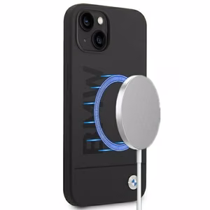Viedtālruņa apvalks BMW BMHMP14MSLBLBK iPhone 14 Plus 6.7 "melns / melna cietais apvalks Silikona Paraksta Logotips Magnētiskais