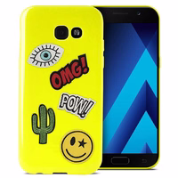 PURO Patch Mania - maciņš Samsung Galaxy A3 (2017) containing 5 stickers (dzeltens)