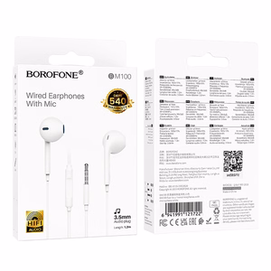 Borofone austiņas BM100 Fuente ar mikrofonu baltas