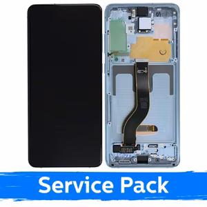 LCD дисплей совместимый с Samsung G986 (G985) S20 Plus с рамкой / облачно-синий / (Service Pack)