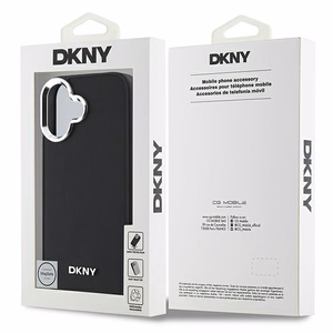 DKNY Vienkāršs sudraba logotips magnētiskais iPhone 16 viedtālruņa apvalks - melns