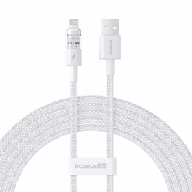 Baseus Gem USB to IP 2.4A fast charging cable 2 m balts
