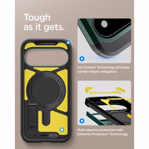 Spigen Tough Armor Mag MagSafe maciņš, paredzēts Google Pixel 11, tumši zaļš