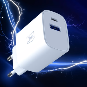 3mk FlowPower 30W 1A1C PD 3.0 QC4+ sienas lādētājs - balts