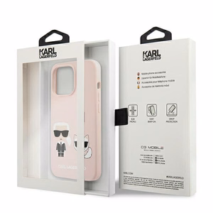 Karl Lagerfeld Silicone Ikonik Karl&Choupette MagSafe чехол для iPhone 13 Pro / iPhone 13 - светло-розовый