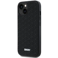 DKNY 3D Gumijas apvalks ar atkārtotu rakstu iPhone 15/14/13 - melns