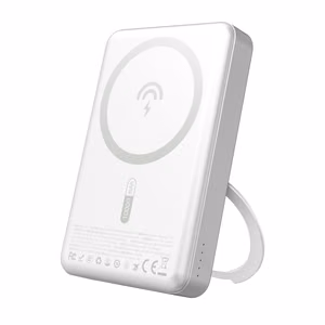 Dudao K28 10000mAh PD 22.5W Magnētiskā portatīvais lādētājs ar metāla apvalku un gredzena statīvu - sudraba