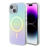 Guess GUHMP15SHITSQ iPhone 15 6.1" tirkīza/tirkīza cietais apvalks IML Iridescent MagSafe