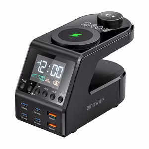 Blitzwolf BW-FW10 alarm clock with charger 2xUSB-A, 4xUSB-C, 240W
