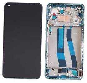 LCD screen Xiaomi Mi 11 Lite 4G/Mi 11 Lite 5G 2021 ar touch screen ar frame Zaļš original (used Grade B)