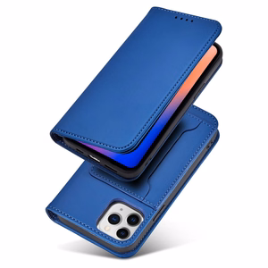Magnētiskais karšu apvalks iPhone 12 Pro Max maciņš karšu maks karšu turētājs zils