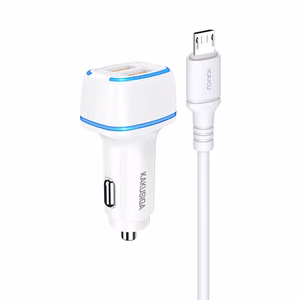KAKU Car Charger KSC-528 Shengyu - 2xUSB - 2,8A with USB to Micro USB white