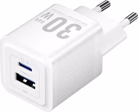 Vention 30W - charger with GaN technology, 1x USB-A, 1x USB-C (balts)