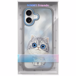 Nimmy Big Eyed Pet 2.0 kaķa viedtālruņa apvalks iPhone 17 - pelēks