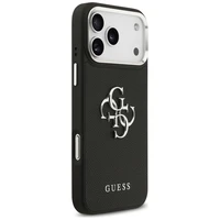 Guess Grained Big 4G Classic Logo viedtālruņa apvalks iPhone 17 Pro Max - melns