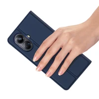 Dux Ducis Skin Pro viedtālruņa apvalks Realme 10 Pro+ ar atveramu vāciņu, maku ar kartēm un statīvu - zilais