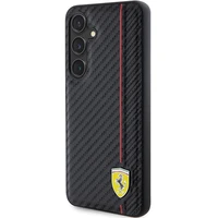Ferrari Carbon Printed Line viedtālruņa apvalks Samsung Galaxy S24 - melns