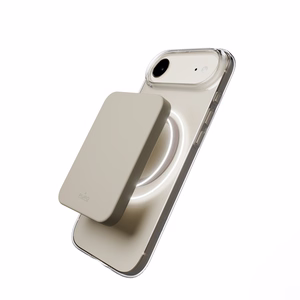 Puro Lite Mag TPU+PC magnētiskais viedtālruņa apvalks iPhone 17 Air - caurspīdīgs ar brūnu gredzenu