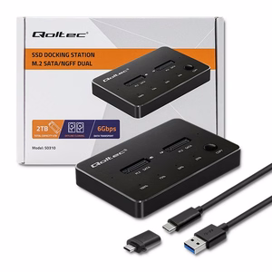 Qoltec 50310 Disku Dokstacija 2x SSD M.2 SATA NGFF USB Type-C